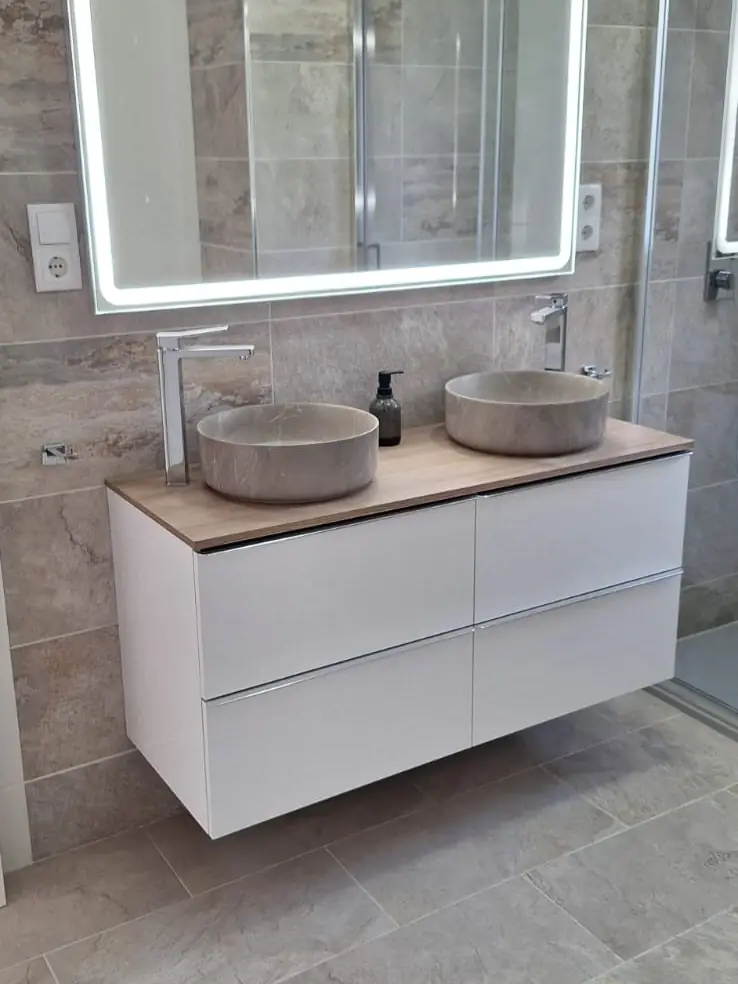 Renovated bathroom with double vanity in the Axarquia — after